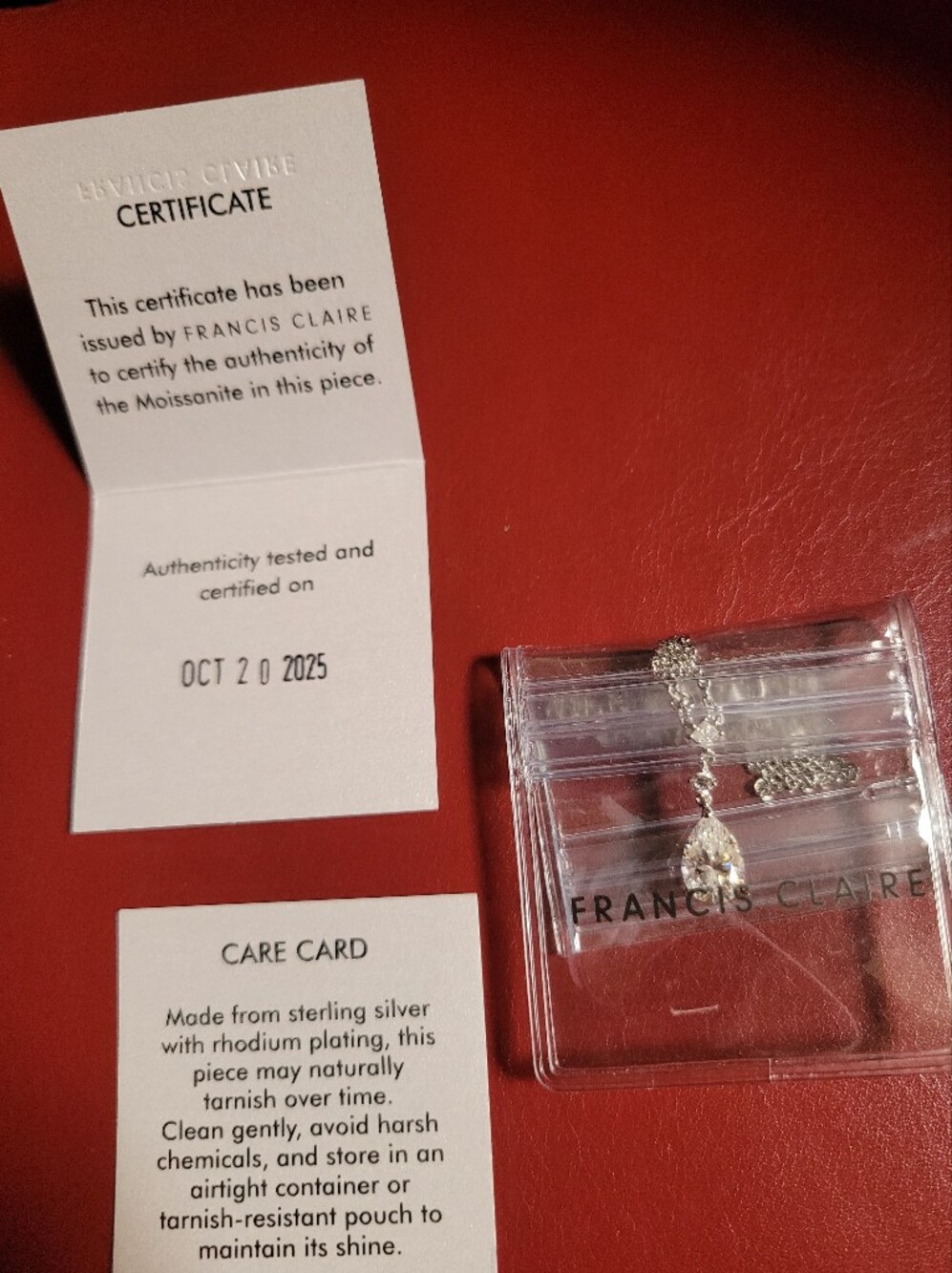 Moissanite Teardrop Pendant Necklace